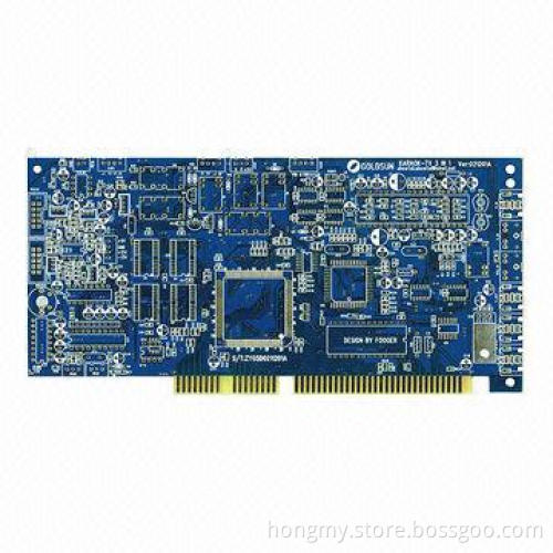Double-sided PCB, FR4 Blue Solder Mask, HASL with Gold Finger
